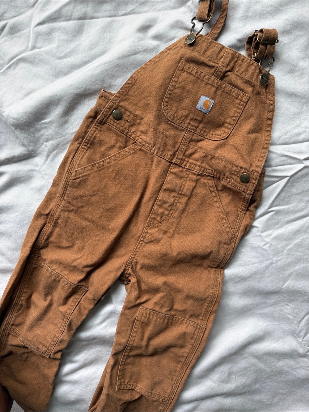Carhartt Kids Tan Brown Duck Canvas Overalls